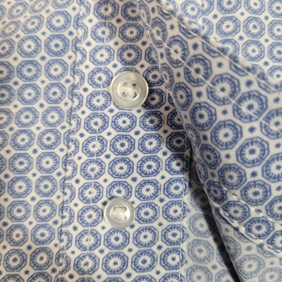 Panhandle Men's Size L Vented Button-Up Fishing Performance Shirt Blue White - Picture 7 of 16